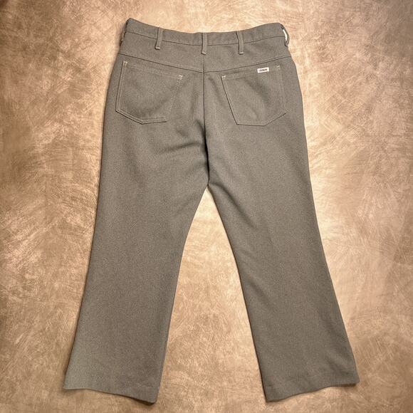 Vintage 70s Farah Tan Brown Polyester Formal Pants Slacks Retro Party Disco - Picture 3 of 7